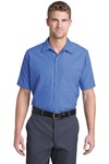 Long Size, Short Sleeve Striped Industrial Work Shirt