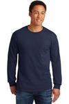 Ultra Cotton ® 100% US Cotton Long Sleeve T Shirt with Pocket