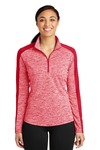 Ladies PosiCharge ® Electric Heather Colorblock 1/4 Zip Pullover