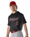 Youth Two Button Mesh Baseball Jersey With Piping