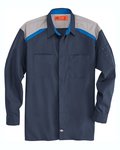 Tri-Color Long Sleeve Shop Shirt - Long Sizes