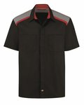 Tricolor Short Sleeve Shop Shirt