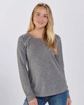 Women's Solid Preppy Patch Long Sleeve T-Shirt