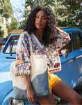 Wave Print Maxi Tote