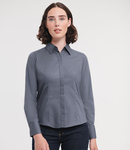 Russell Athletic Collection Ladies Long Sleeve Fitted Poplin Shirt
