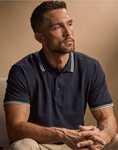 Mens Luxury Stripe Stretch Polo