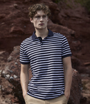 Front Row Striped Jersey Polo Shirt