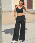 Women's sustainable fashion wide leg joggers